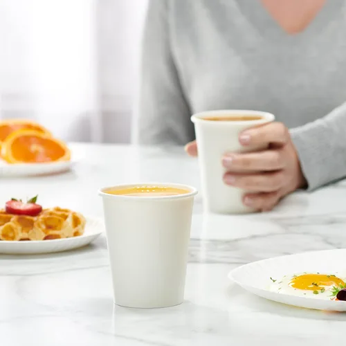 Miniatura 5 de GUSTO [8 onzas - 300 unidades Tazas de papel desechables blancas, Tazas de café caliente - Tazas calientes ecológicas (anteriormente paquete Comfy)]