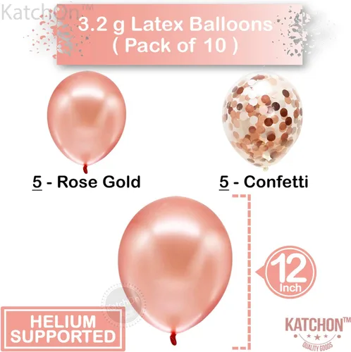 Miniatura 5 de KatchOn, Globos de oro rosa con el número 20 de 40 pulgadas, paquete de 12, 20 globos con confeti, bonitas decoraciones de cumpleaños de 20 años