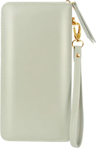 Miniatura 2 de Cartera de piel para mujer, con bloqueo RFID, bolsillo con cremallera, tarjetero, con ventana de identificación