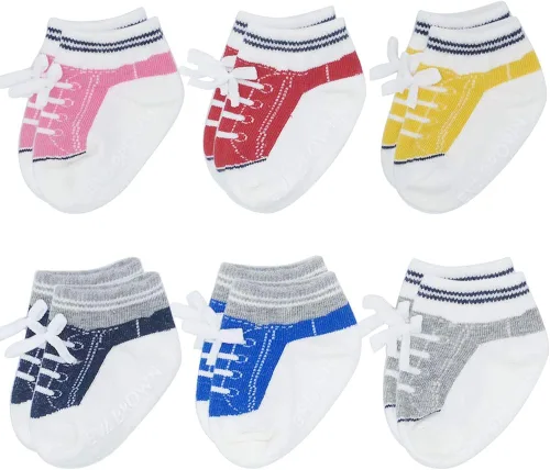 Miniatura 4 de Calcetines de tobillo antideslizantes para bebés recién nacidos y niñas 6 pares