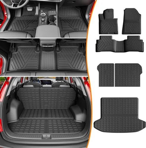 Miniatura 11 de powoq Tapete de suelo compatible con Honda Pilot 2016-2022 con alfombrilla de respaldo, forro de carga de repuesto para accesorios Honda Pilot