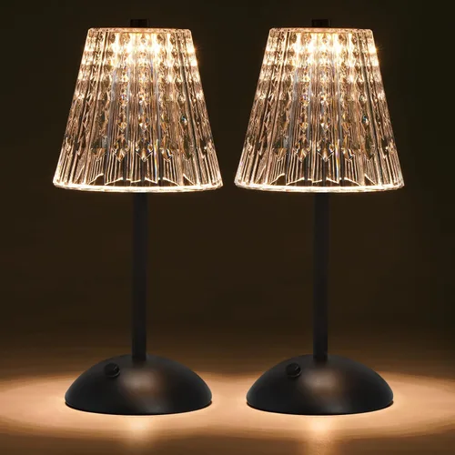 Miniatura 14 de Nusogon Lámpara de Mesa Táctil Inalámbrica, Lámpara de Escritorio Pequeña LED Recargable, 3 Colores Regulables Operada con Batería, Lámpara
