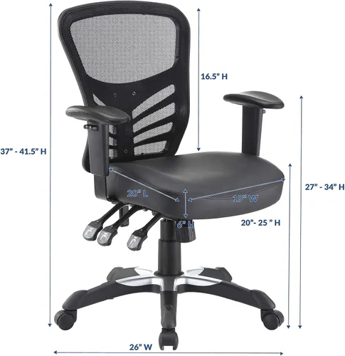 Miniatura 3 de Modway silla de oficina articulada, color verde, Vinilo, Vinilo negro