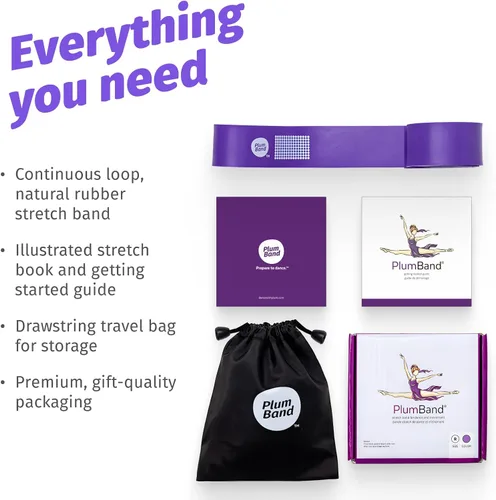 Miniatura 7 de The PlumBand - Banda elástica para baile y ballet, paquete premium listo para regalo, tamaños para niños y adultos, mejora tu spagat, flexibilidad