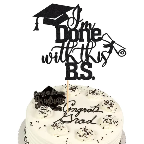 Miniatura 18 de Arthsdite 1 Pieza Decoración para Pastel de Graduación con Purpurina Dorada "So Proud of You" - 2025 Graduado Felicitaciones Senior Decoración