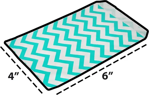 Miniatura 9 de 888 Display - 200 piezas de bolsas de regalo de papel Chevron verde azulado de 4 x 6 pulgadas, bolsas planas de ventas de compras