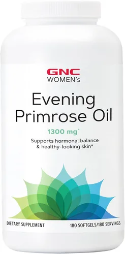 GNC Aceite de onagra (EPO) para mujer de 1300 mg | Apoya el equilibrio hormonal, la inmunidad, la salud saludable de la piel y el corazón | Vitamina