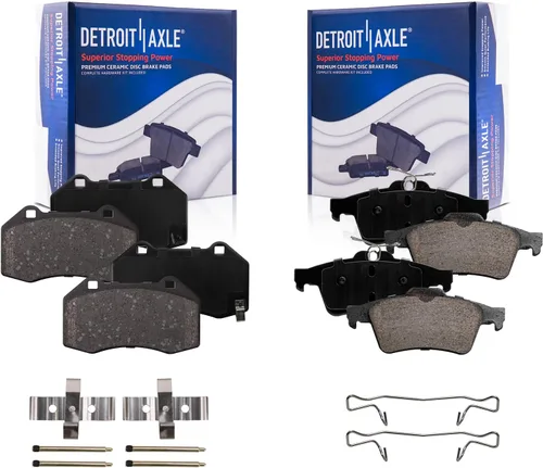 Miniatura 44 de Detroit Axle - Pastillas de freno de cerámica delanteras Reemplazo de pinza de freno derecha para Dodge Ram 1500 Dakota, Ram 1500 Classic - Juego