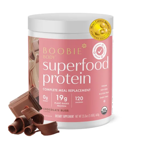 Boobie BODY - Polvo para licuado de proteína vegana y orgánica con prebióticos y probióticos, 20 porciones