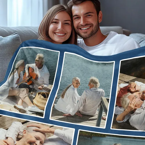 Miniatura 4 de PUREFLY Manta personalizada con fotos de texto, mantas personalizadas regalos para esposa, novia, cumpleaños, aniversario, boda, San Valentín, Foto