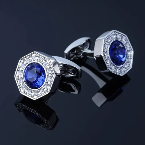 Miniatura 5 de Sogee Gemelos de cristal para hombre, azul, verde, rosa, morado, rojo, blanco, colorido, chapado en oro real, elegante, para boda, fiesta, regalo