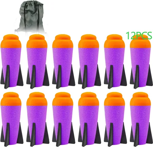 Aevdor Mega recarga de misiles para Nerf N-Strike Elite Series, 12 paquetes, balas de espuma compatibles con cohetes para pistola Nerf Blaster
