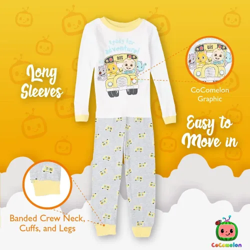 Miniatura 4 de CoComelon Conjunto de pijama de algodón de 4 piezas para niños