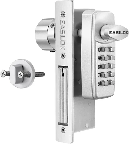 Miniatura 12 de 100% Cerradura de teclado sin llave para tienda, Adams Rite comercial DIY de remplazo de embutir, cerradura de entrada de aluminio sin perforación