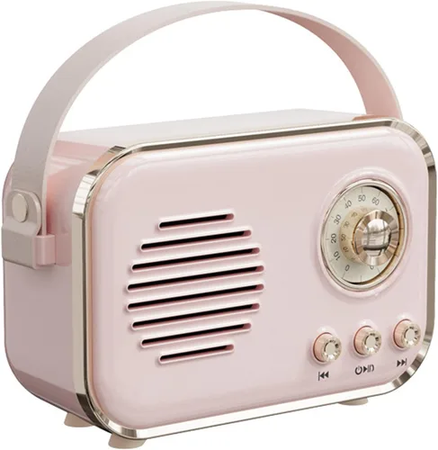 Altavoz Bluetooth retro, altavoz Bluetooth inalámbrico portátil vintage de 5 W con volumen fuerte, radio FM, compatible con tarjeta TF AUX estilo