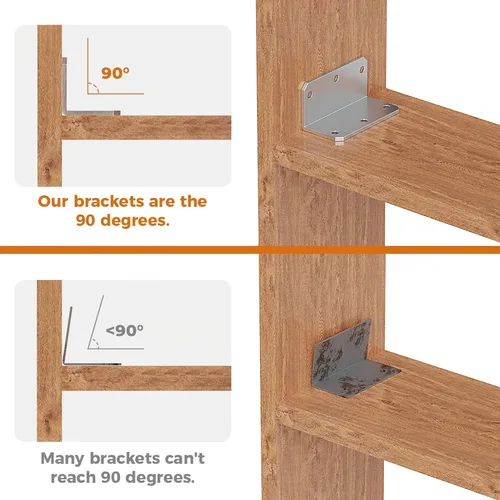 Miniatura 4 de Soportes de Esquina en L de 2x4 para Trabajo Pesado, Hierro Angular con Agujeros, Soporte de Vigueta Galvanizado de 90 Grados, Soporte de Ángulo