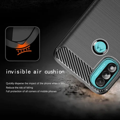 Miniatura 5 de Osophter Funda para Moto E20 con 2 unids Protector de pantalla de absorción de golpes Flexible TPU Caucho Protector de teléfono celular