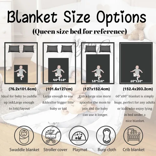Miniatura 4 de J&SBGFT Manta de bebé personalizada para niños, personalizada con nombre, manta de recepción para niños pequeños, niños, cuna, cochecito, decoración