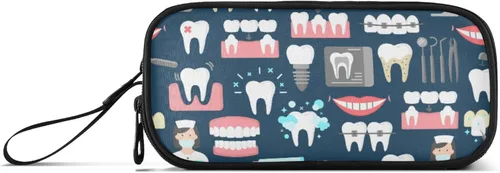 Miniatura 12 de Fisyme Estuche para lápices de texto con números negros de béisbol, caja de gran capacidad, organizador de papelería, bolsa personalizada