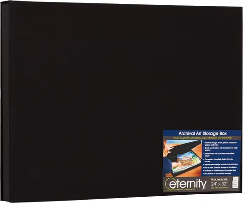 HG Art Concepts Eternity Archival Clamshell - Caja de almacenamiento de fotos, color negro, 24 x 32 pulgadas, para almacenar obras de arte, fotos y