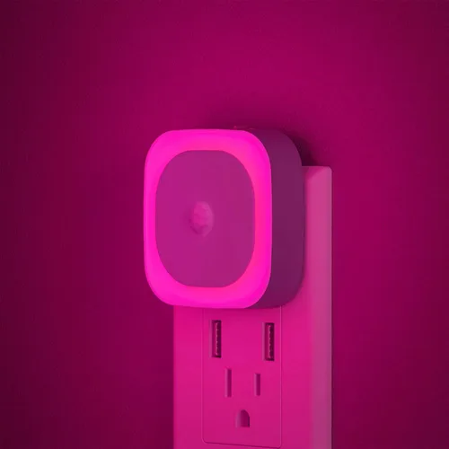 Miniatura 17 de YUNLEX Paquete de 2 luces nocturnas enchufables con sensor de movimiento y sensor de atardecer a amanecer, 3 modos de sensor, luces nocturnas azules