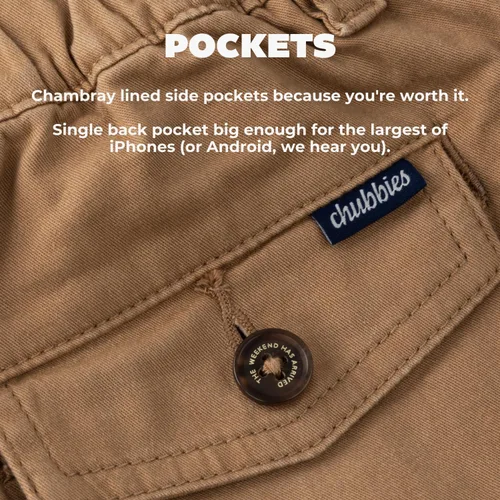 Miniatura 5 de Chubbies Pantalones cortos chinos para hombre de 5.5 pulgadas, pantalones cortos casuales con cintura elástica, bolsillos laterales y traseros