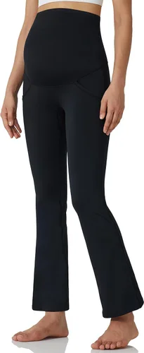 Miniatura 2 de POSHDIVAH Pantalones de yoga de maternidad para mujer, para trabajo, descanso, elásticos, corte de bota, pantalones acampanados para embarazo