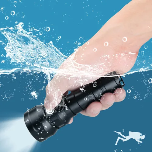 Miniatura 8 de Linterna de buceo de 873 pies de profundidad, linterna submarina para seguridad de buceo, luz de buceo, recargable IPX8 impermeable, 3 modos