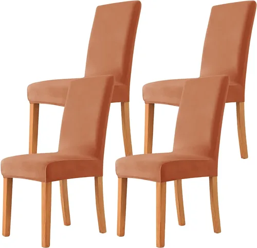 Miniatura 36 de Velvet Chair Covers Beige Gray, Stretch Dining Room Chair Covers 2 Pack, Super Fit Dining Chairs Slipcovers Spandex Washable Kitchen Parson Chair