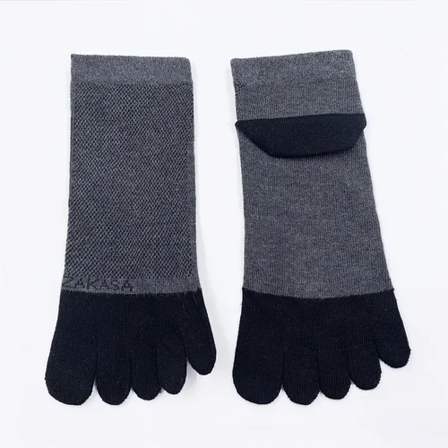 Miniatura 6 de ZAKASA Calcetines de tobillo para hombre, atléticos, para correr, de algodón, de cinco dedos, de malla transpirable, talla 8-12 (5 pares)