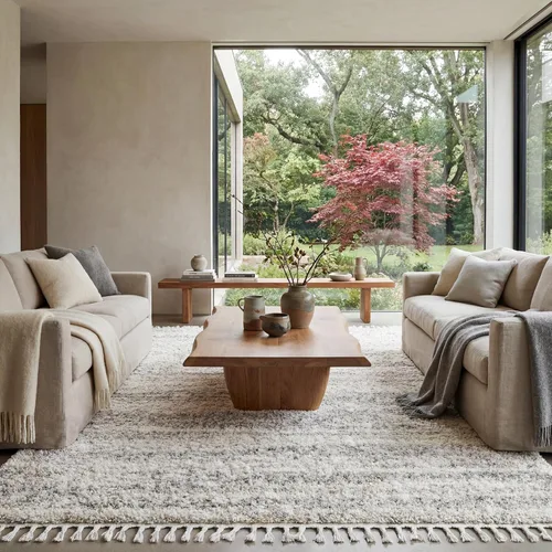 nuLOOM Brooke Shag con Borlas Alfombra de Área - Alfombra de Área Shag de 7x9 Casual Color Marfil para Sala de Estar Dormitorio Comedor Guardería