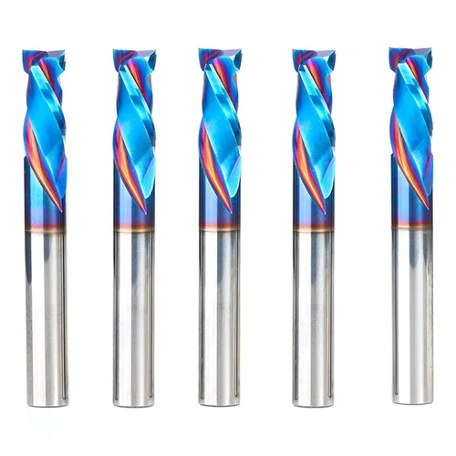 Miniatura 45 de Amana Tool Spektra Extreme Tool Life - Broca de router espiral de compresión CNC de carburo sólido, 46010-K, 3/8 D x 1-1/8 CH x 3/8 vástago x 3
