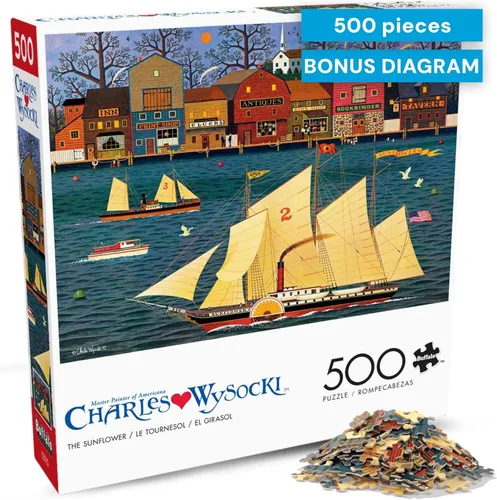 Miniatura 9 de Buffalo Games - Blackbirds Roost at Mill Creek - Charles Wysocki - Rompecabezas de otoño de 500 piezas para adultos - Escena americana de cosecha