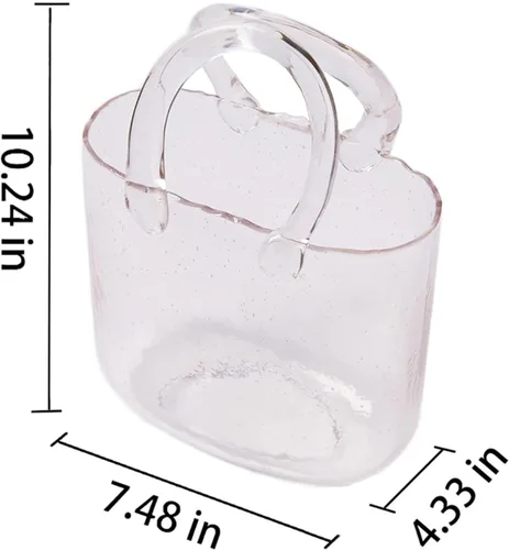 Miniatura 2 de Purse Vase for Flowers, Multifunctional Flower Vase Shopping Bag Vase Glass Pocketbook Vase, for Floral Arrangement Centerpiece Home