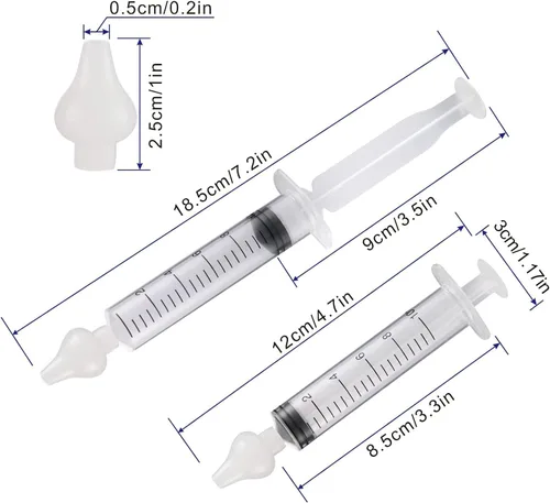 Miniatura 2 de Jeringa nasal para bebé, 4 unidades, aspirador nasal seguro para bebé, jeringa Qucik, herramienta de enjuague para bebé/bebé/niño (azul)