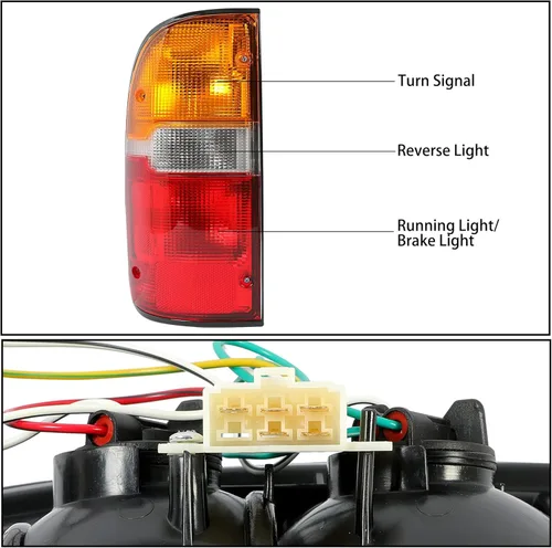 Miniatura 4 de ECOTRIC Luz trasera compatible con la lámpara de camión Toyota Tacoma 1995-2000, luz trasera de freno de señal trasera del lado izquierdo