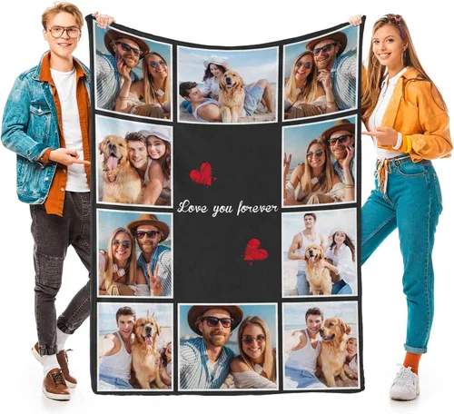 Miniatura 11 de D-Story Mantas personalizadas con fotos, regalos personalizados para parejas, regalos de aniversario y cumpleaños para esposa, marido, novia, novio