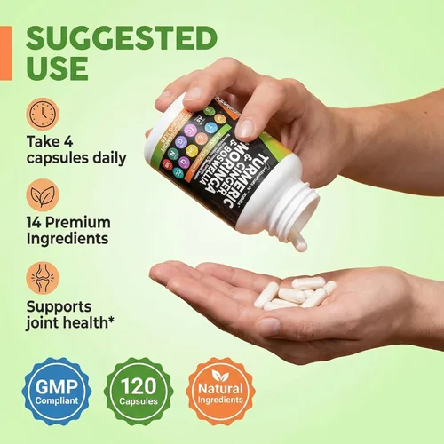 Miniatura 6 de Suplemento de Cúrcuma y Moringa de Clean Nutraceuticals Jengibre, Boswellia, Azafrán - Suplemento para Mujeres y Hombres con Canela de Ceilán