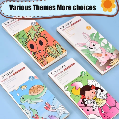 Miniatura 8 de Cavnewt Libro de Pintura de Acuarela de Bolsillo, 21 Páginas, Set de Libro para Colorear con Acuarela de Viaje para Niños de 3-8 Años, Regalos