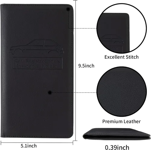 Miniatura 2 de Esenciales de coche para mujeres y hombres - Tarjetero rosa para seguro y registro, Negro, Diario