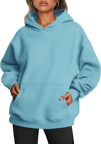 Miniatura 162 de Trendy Queen - Sudaderas extragrandes con capucha para mujer, suéteres de manga larga, sin botones, de vellón, de otoño, ropa de invierno