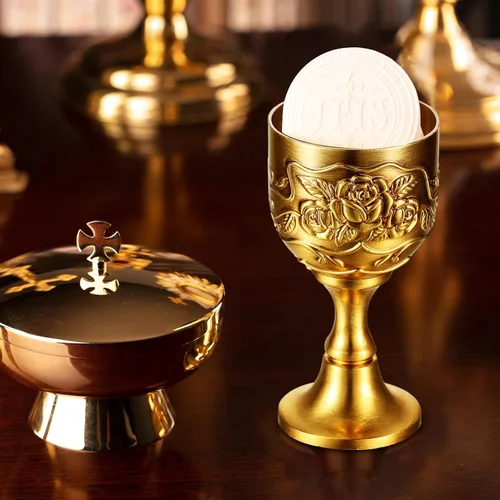 Miniatura 6 de Nosiny 2 copas de cáliz pequeñas de vino de cobre dorado vintage, copas de vino medievales, de aleación de zinc, copas de chupito en relieve