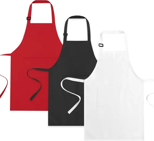 Miniatura 8 de Paquete de 3 delantales para niños para cocinar, ajustables, delantales divertidos con bolsillos para niños y niñas, pintura, hornear Kitchen