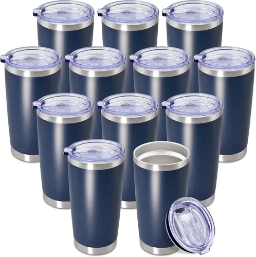 Miniatura 11 de Vaso de viaje de café de 20 onzas a granel con tapa, acero inoxidable de doble pared aislada al vacío, tazas con recubrimiento en polvo, para Rosa