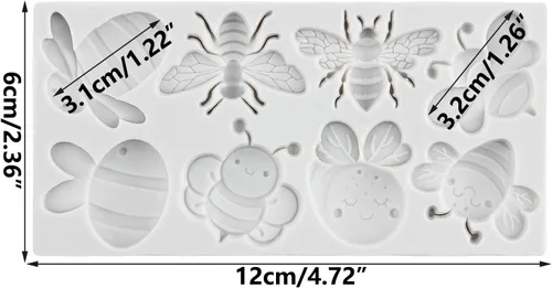 Miniatura 2 de Molde de silicona de abejorros para fondant de abeja, molde de chocolate para decoración de pasteles de azúcar, decoración de cupcakes, pasta