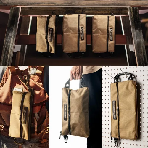 Miniatura 5 de Tufformation Bolsa de herramientas pequeña, organizador de bolsa de herramientas con cremallera. Bolsa de herramientas pequeña con múltiples 3X Caqui