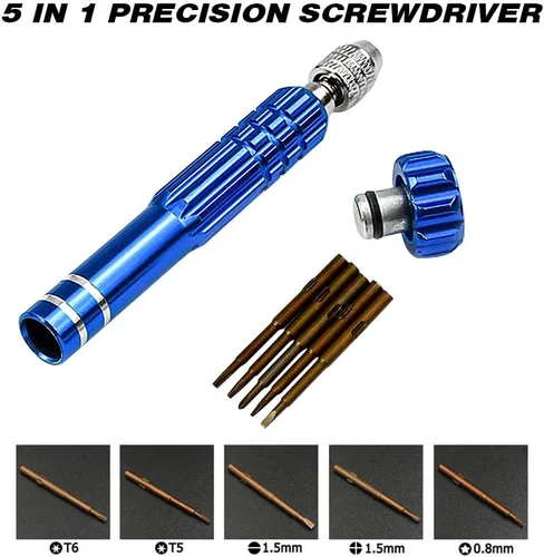 Miniatura 4 de Kit de reparación profesional de relojes, abridor de caja trasera de reloj ajustable con juegos de destornilladores de precisión 5 en 1, llave de 3