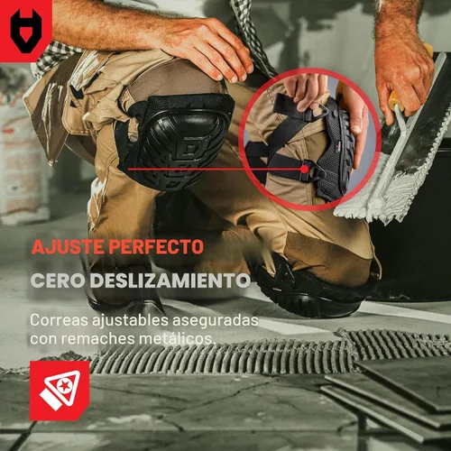 Miniatura 5 de NoCry Rodilleras profesionales de gel para trabajo con suave espuma y cojín de gel — Capa resistente, correas ajustables reforzadas, remaches