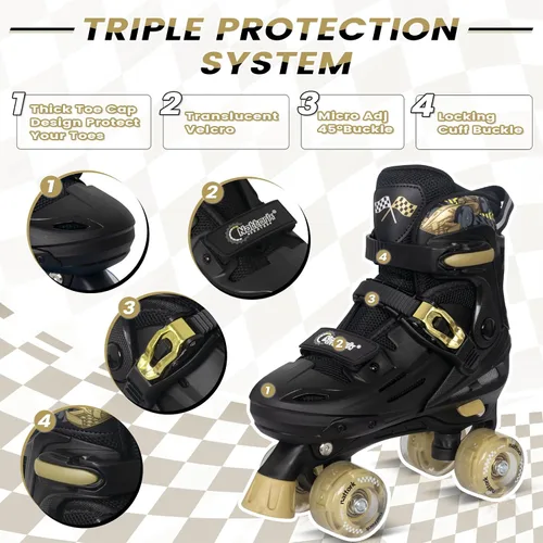 Miniatura 2 de Nattork - Patines ajustables para niños, chicos y chicas adolescentes de 4 a 16 años - Idea de regalo genial con diseño de auto de carreras