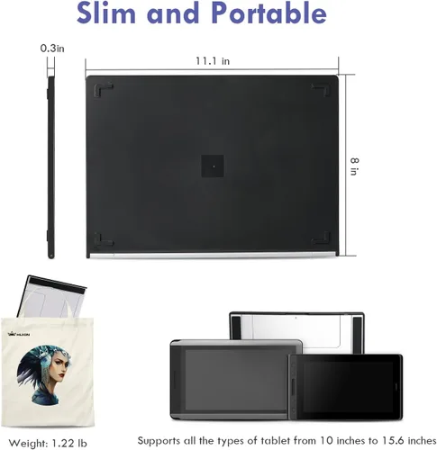 Miniatura 4 de HUION Soporte ajustable multiángulo portátil de escritorio para monitor de dibujo gráfico de 10-15.6 pulgadas, pantalla de bolígrafo, adecuado